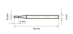 Karbür Mikro Freze Silindirik Tip 1 HFA 1504.03x30mm BASE-X ZX - Görsel 2